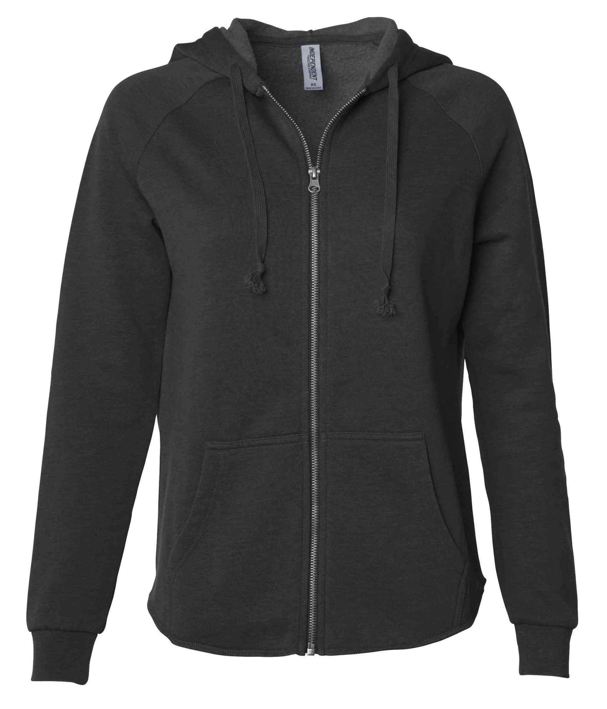 INDEPENDENT PRM2500Z, Women's California Wave Wash Zip Hood, Black