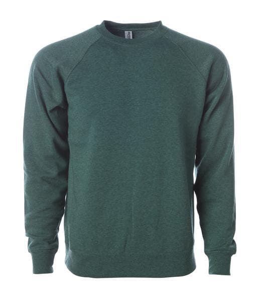 INDEPENDENT PRM30SBC, Unisex Special Blend Raglan Crew, Moss Heather