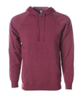 INDEPENDENT PRM33SBP, Special Blend Raglan Hooded Pullover, Crimson Heather