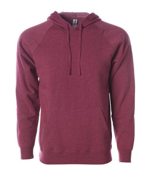 INDEPENDENT PRM33SBP-P1, Prm33sbp - Special Blend Raglan Hooded Pullover (colors B-m), Crimson Heather
