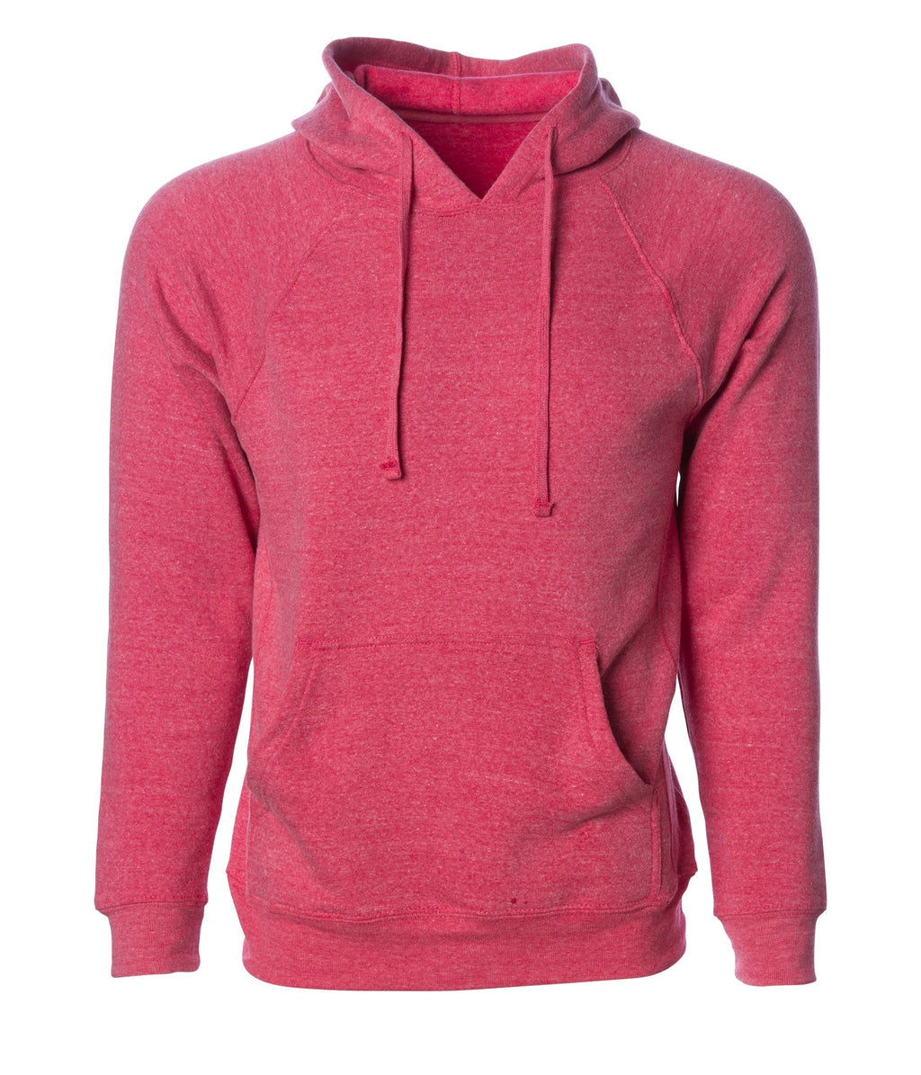 INDEPENDENT PRM33SBP-P1, Prm33sbp - Special Blend Raglan Hooded Pullover (colors B-m), Pomegranate Heather