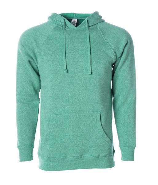 INDEPENDENT PRM33SBP-P1, Prm33sbp - Special Blend Raglan Hooded Pullover (colors B-m), Sea Green Heather