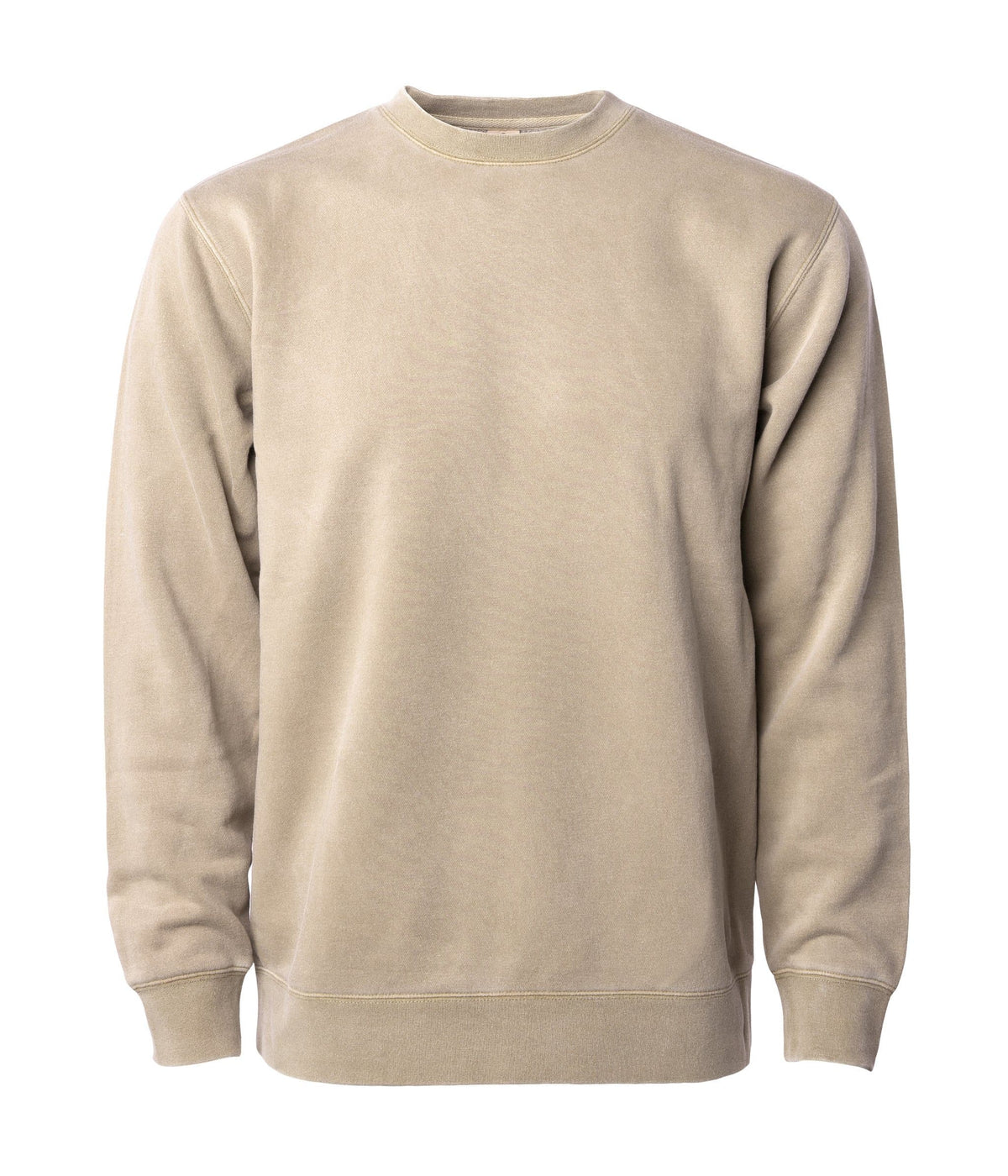 INDEPENDENT PRM3500, Unisex Midweight Pigment Dyed Crew Neck, Pigment Sandstone