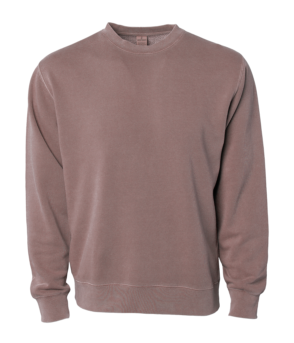INDEPENDENT PRM3500, Unisex Midweight Pigment Dyed Crew Neck, Pigment Clay
