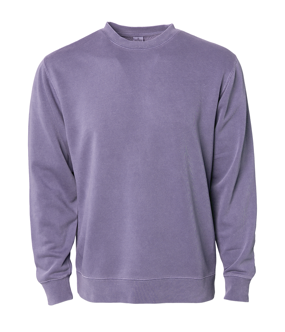 INDEPENDENT PRM3500, Unisex Midweight Pigment Dyed Crew Neck, Pigment Plum