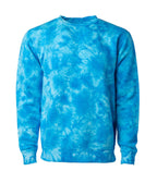 INDEPENDENT PRM3500TD-P2, Prm3500td - Unisex Midweight Tie Dye Crew (tie Dye Navy), Tie Dye Aqua Blue