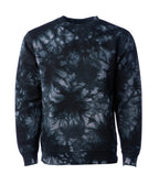 INDEPENDENT PRM3500TD-P2, Prm3500td - Unisex Midweight Tie Dye Crew (tie Dye Navy), Tie Dye Black