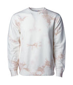 INDEPENDENT PRM3500TD-P2, Prm3500td - Unisex Midweight Tie Dye Crew (tie Dye Navy), Tie Dye Dusty Pink