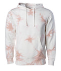INDEPENDENT PRM4500TD, Unisex Midweight Tie Dye Hooded Pullover, Tie Dye Dusty Pink