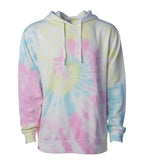 INDEPENDENT PRM4500TD-P2, Prm4500td - Unisex Midweight Tie Dye Hooded Pullover (tie Dye Navy), Tie Dye Sunset Swirl