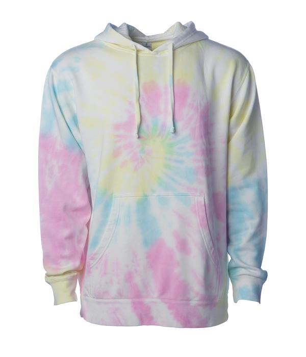 INDEPENDENT PRM4500TD-P1, Prm4500td - Unisex Midweight Tie Dye Hooded Pullover (colors T-t), Tie Dye Sunset Swirl