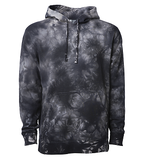INDEPENDENT PRM4500TD-P2, Prm4500td - Unisex Midweight Tie Dye Hooded Pullover (tie Dye Navy), Tie Dye Black