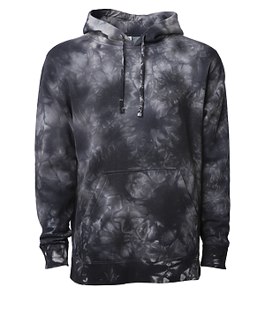INDEPENDENT PRM4500TD-P1, Prm4500td - Unisex Midweight Tie Dye Hooded Pullover (colors T-t), Tie Dye Black