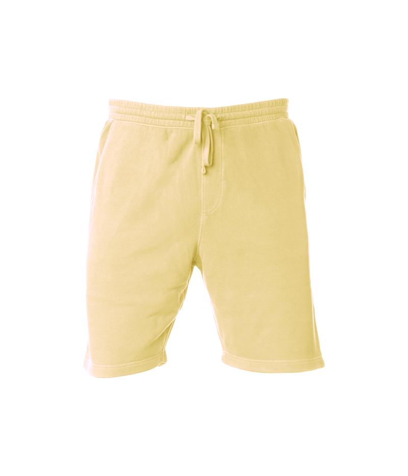 INDEPENDENT PRM50STPD-P1, Prm50stpd - Men's Pigment Dyed Fleece Short (colors P-p), Pigment Yellow