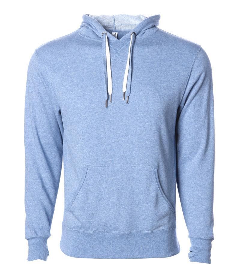 INDEPENDENT PRM90HT, Unisex Heather French Terry Hooded Pullover, Sky Heather