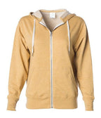 Independent Trading Co. PRM90HTZ, Unisex French Terry Zip Hooded Sweatshirt, Salt and Pepper
