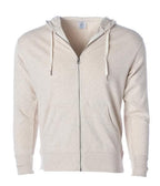 Independent Trading Co. PRM90HTZ, Unisex French Terry Zip Hooded Sweatshirt, Salt and Pepper