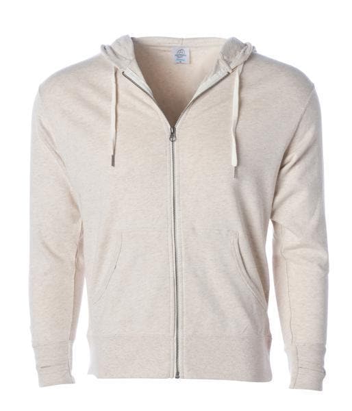 INDEPENDENT PRM90HTZ-P1, Prm90htz - Unisex French Terry Zip Hooded Sweatshirt (colors B-o), Oatmeal Heather