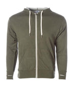 Independent Trading Co. PRM90HTZ, Unisex French Terry Zip Hooded Sweatshirt, Salt and Pepper