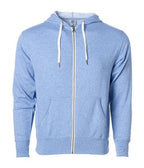 Independent Trading Co. PRM90HTZ, Unisex French Terry Zip Hooded Sweatshirt, Sky Heather