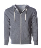 Independent Trading Co. PRM90HTZ, Unisex French Terry Zip Hooded Sweatshirt, Salt and Pepper