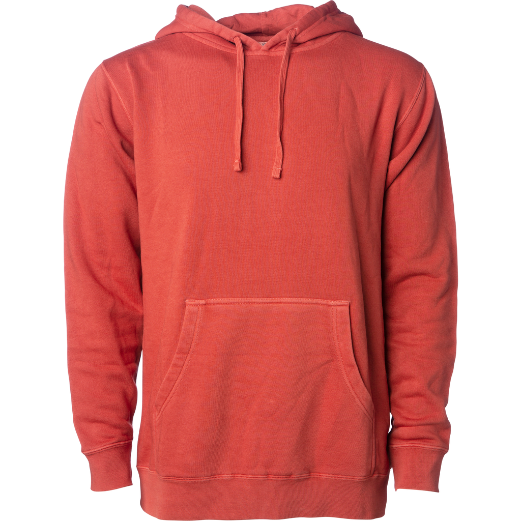 INDEPENDENT PRM4500, Unisex Midweight Pigment Dyed Hooded Pullover, Pigment Amber