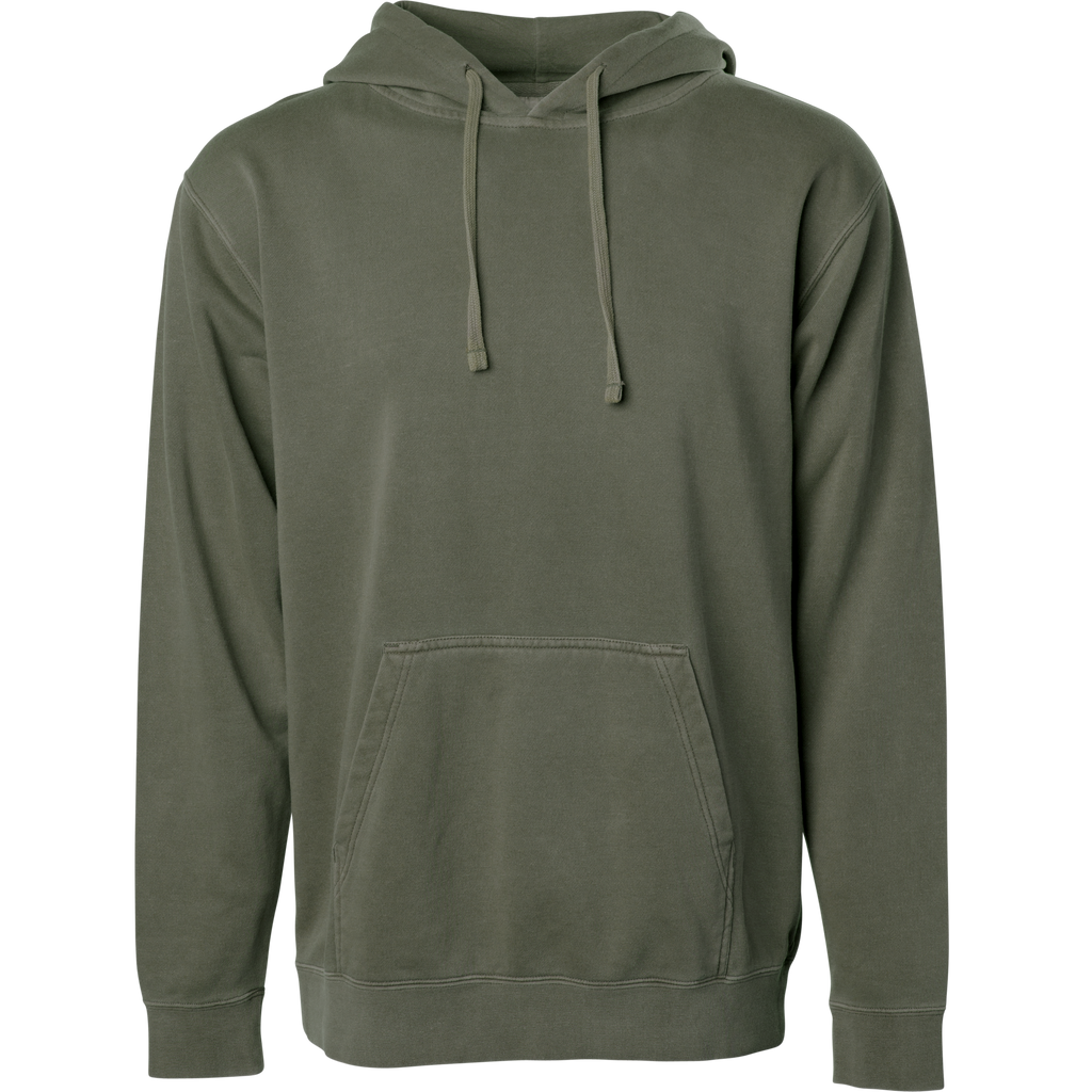 INDEPENDENT PRM4500, Unisex Midweight Pigment Dyed Hooded Pullover, Pigment Army