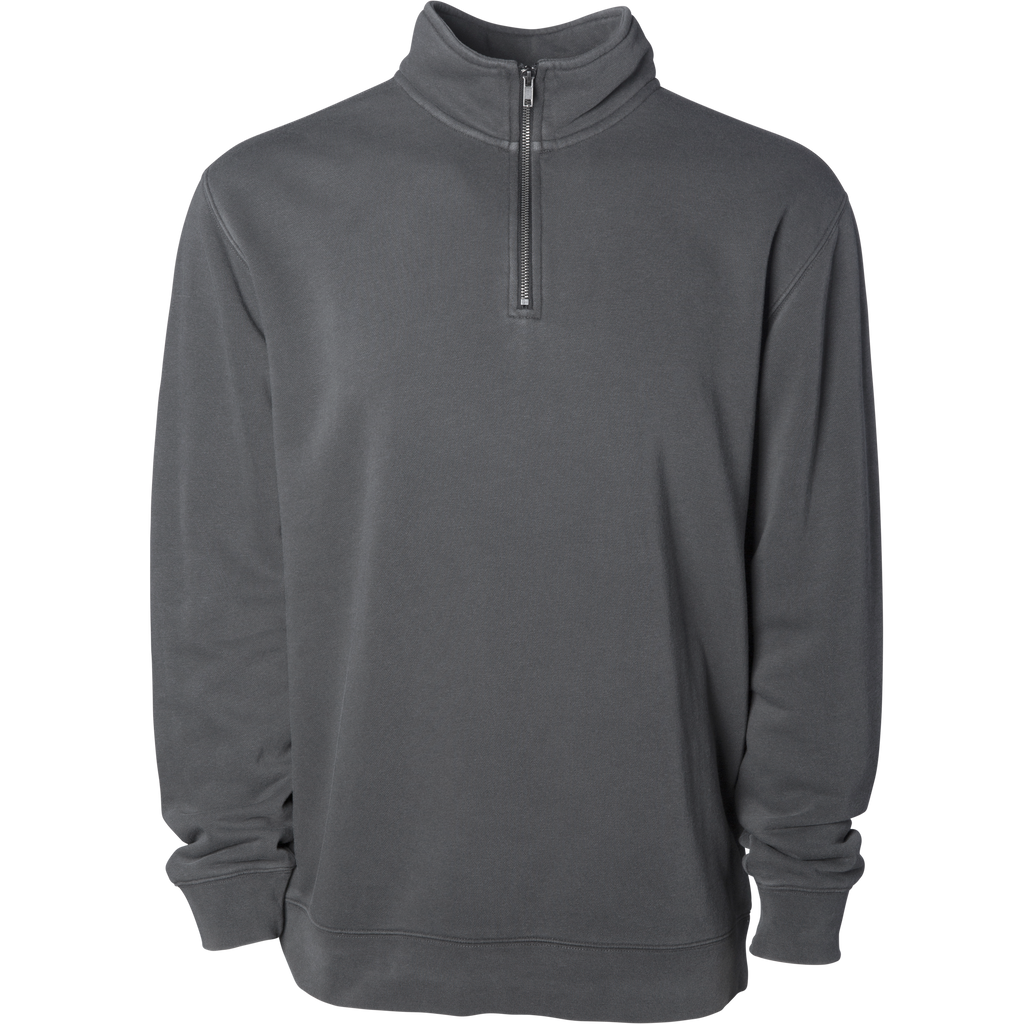 INDEPENDENT PRM4600QZ, Midweight Pigment Dye Quarter Zip, Pigment Black