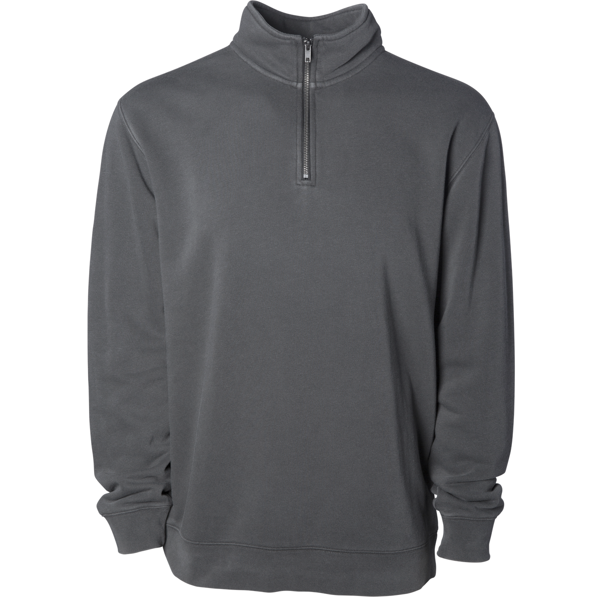 INDEPENDENT PRM4600QZ, Midweight Pigment Dye Quarter Zip, Pigment Black