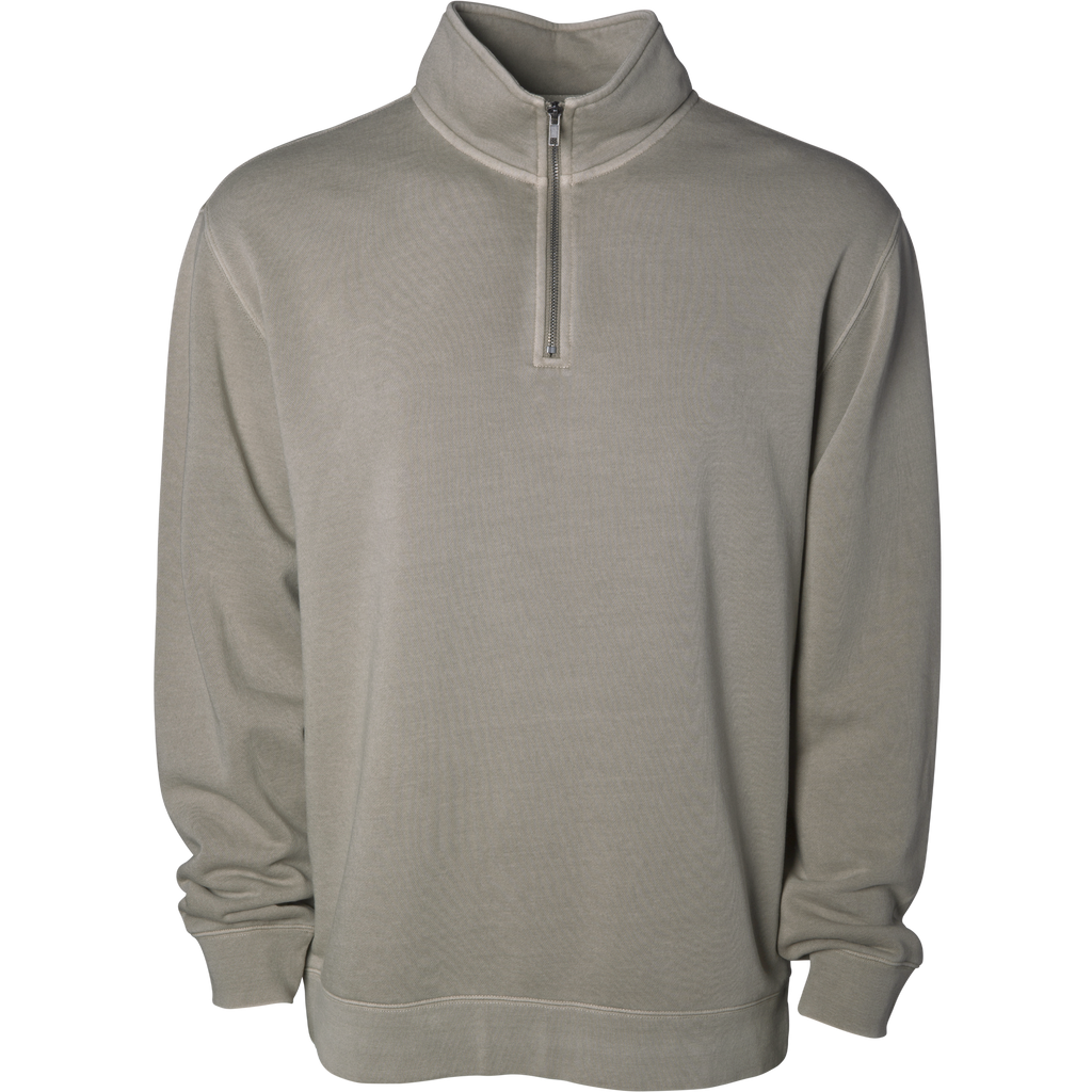 INDEPENDENT PRM4600QZ, Midweight Pigment Dye Quarter Zip, Pigment Cement
