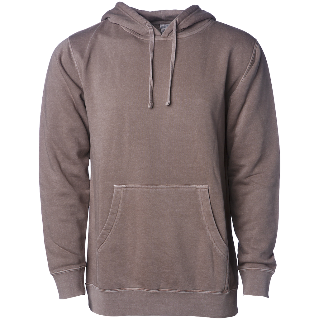INDEPENDENT PRM4500, Unisex Midweight Pigment Dyed Hooded Pullover, Pigment Clay