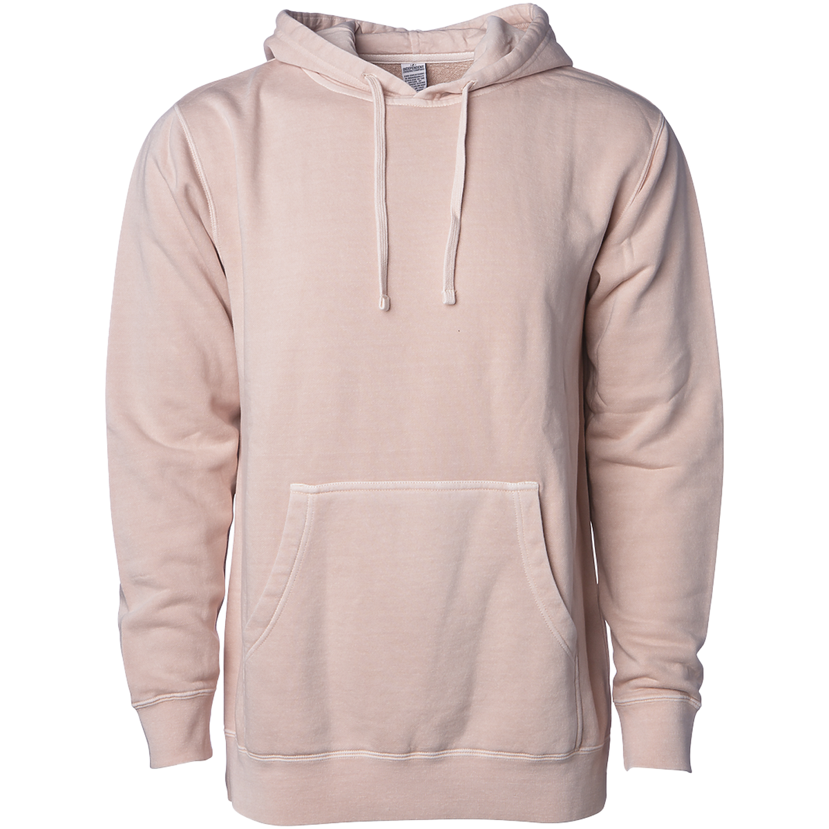 INDEPENDENT PRM4500, Unisex Midweight Pigment Dyed Hooded Pullover, Pigment Dusty Pink