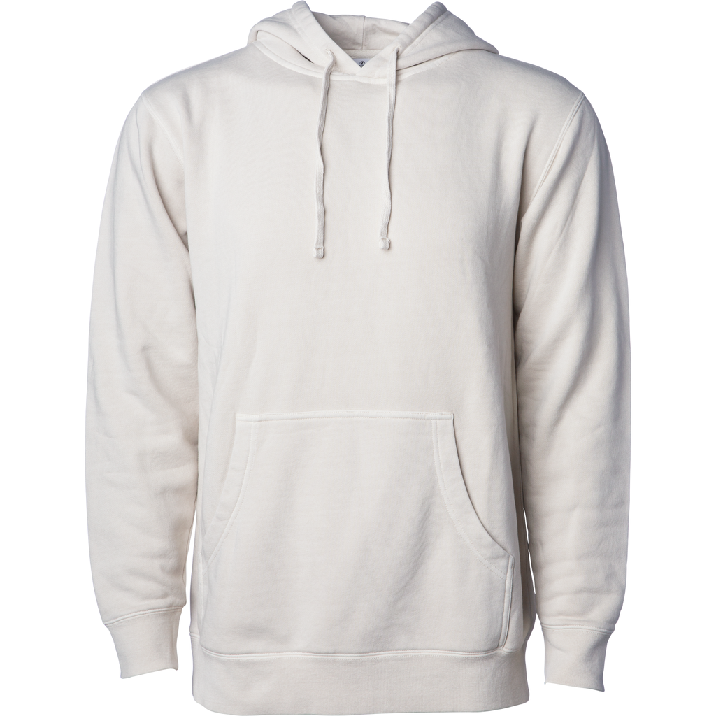 INDEPENDENT PRM4500, Unisex Midweight Pigment Dyed Hooded Pullover, Pigment Ivory