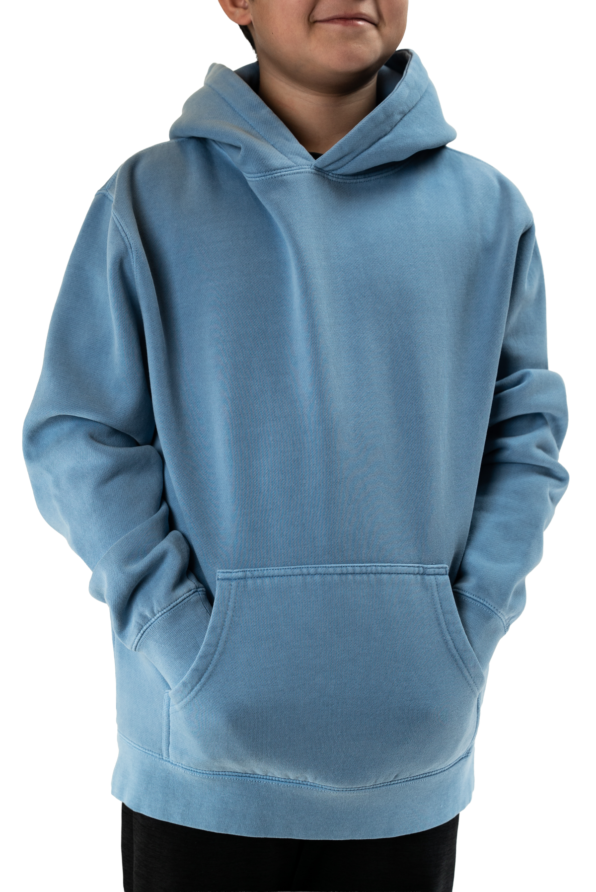 INDEPENDENT IND4001YPD, Youth Heavyweight Pigment Dye Hoodie, Pigment Light Blue