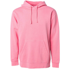 INDEPENDENT PRM4500, Unisex Midweight Pigment Dyed Hooded Pullovers, Pigment Pink