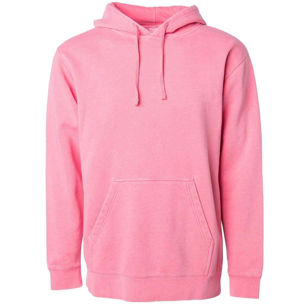 INDEPENDENT PRM4500-P1, Prm4500 - Unisex Midweight Pigment Dyed Hooded Pullovers (colors P-p), Pigment Pink
