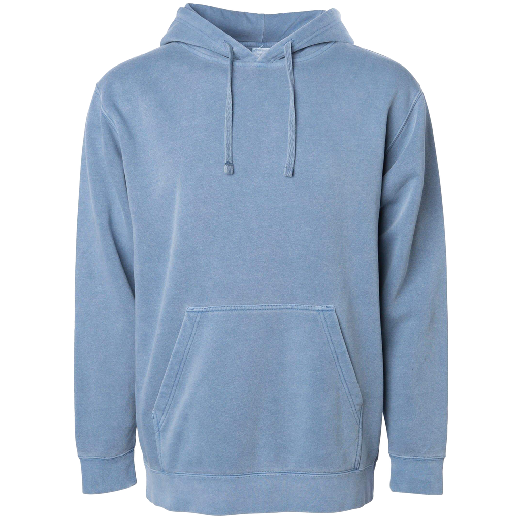 INDEPENDENT PRM4500, Unisex Midweight Pigment Dyed Hooded Pullovers, Pigment Slate Blue