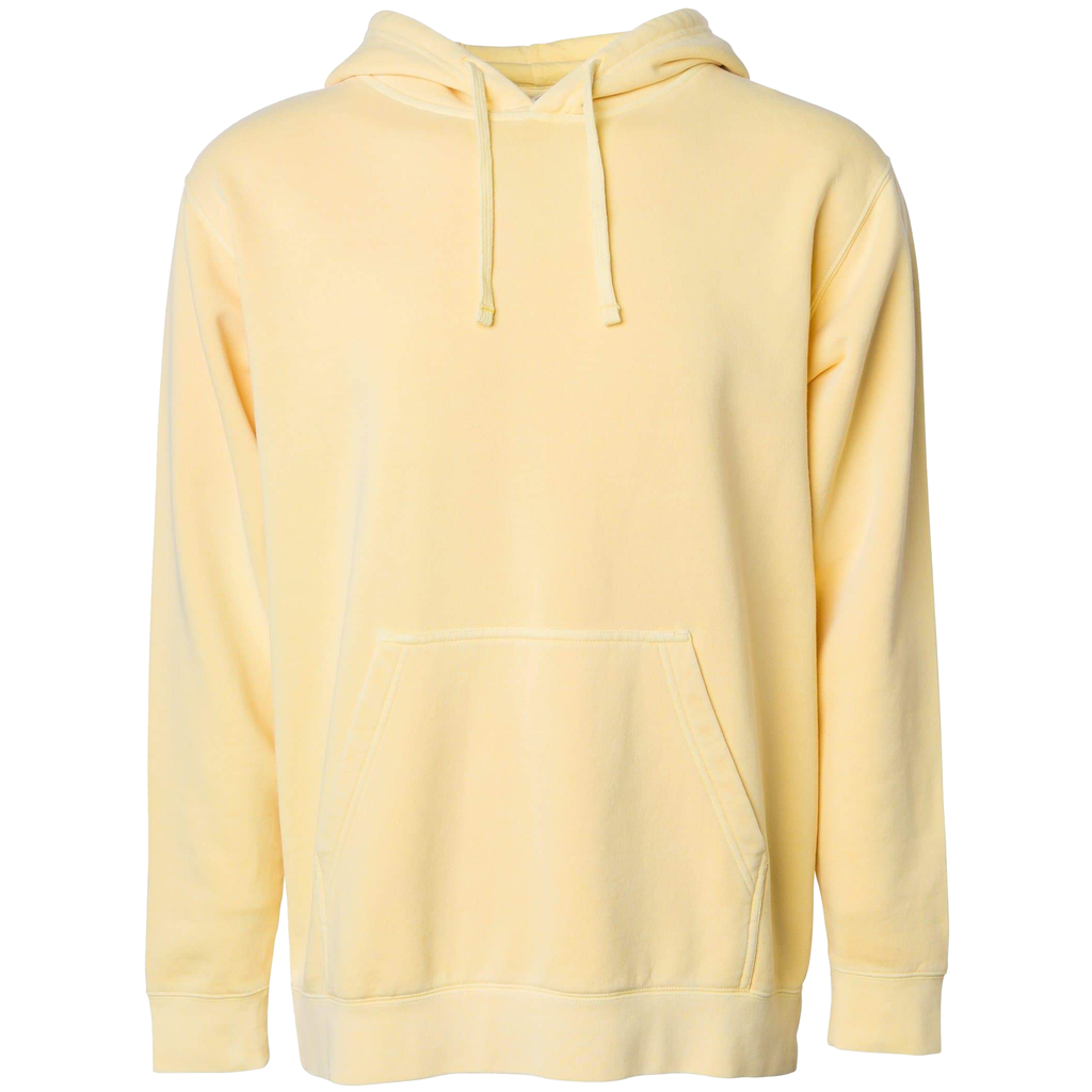 INDEPENDENT PRM4500-P1, Prm4500 - Unisex Midweight Pigment Dyed Hooded Pullovers (colors P-p), Pigment Yellow