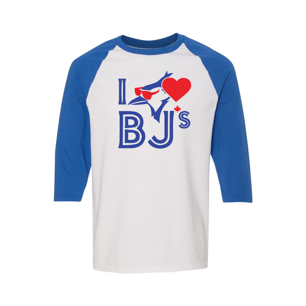 I Love BJs - Sunglasses Bird – Three-Quarter Raglan