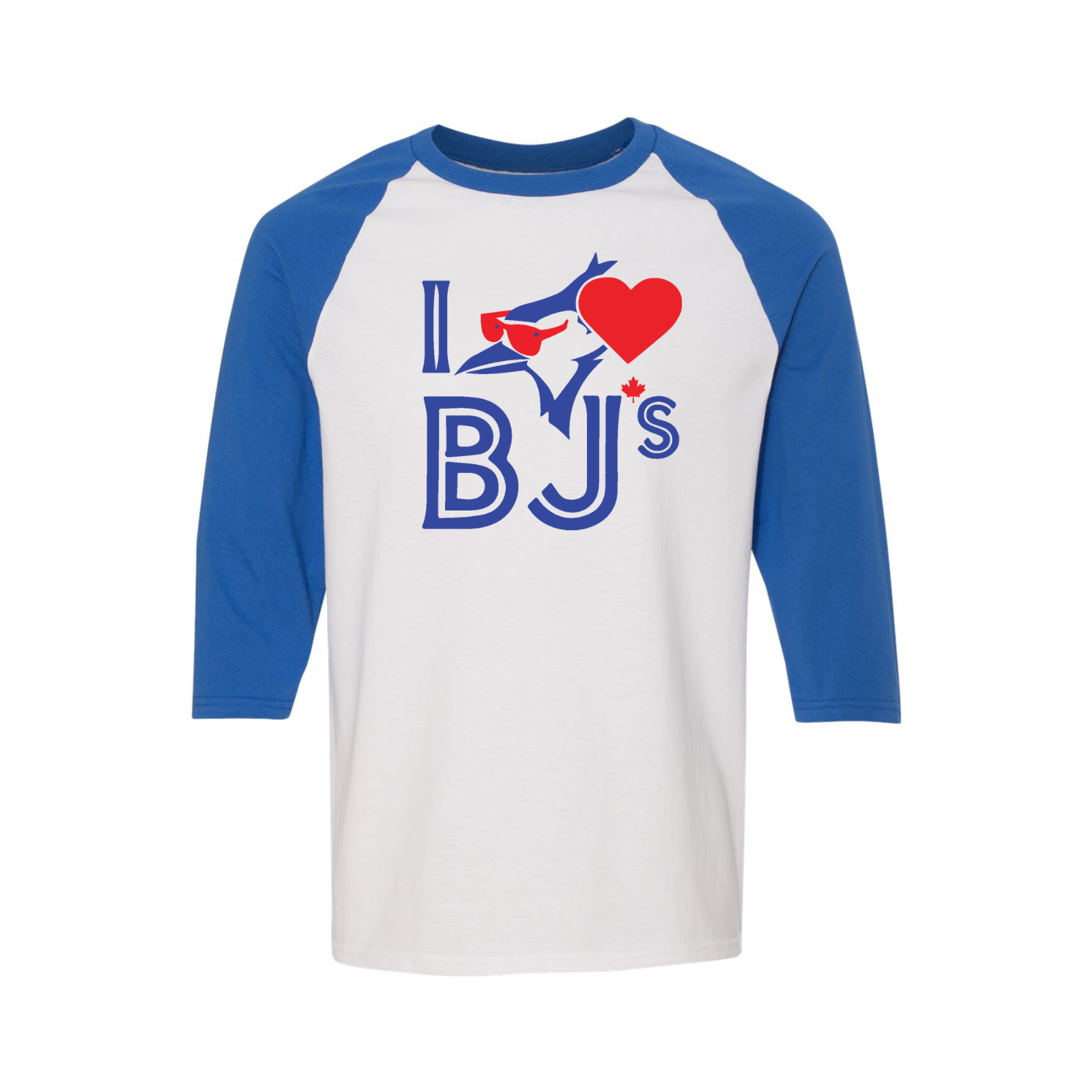 I Love BJs - Sunglasses Bird – Three-Quarter Raglan
