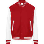 SHAKA WEAR Leather Letterman Jacket, Jackets, Black White
