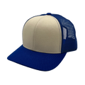 NISSI CAPS GNV-003M, Premium Pro Style 6 Panels Mesh Trucker Cap, Royal Stone