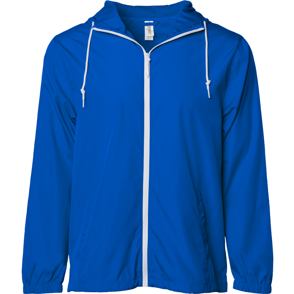 INDEPENDENT EXP54LWZ-P1, Exp54lwz - Lightweight Windbreaker Jacket (colors A-s), Royal w White Zip