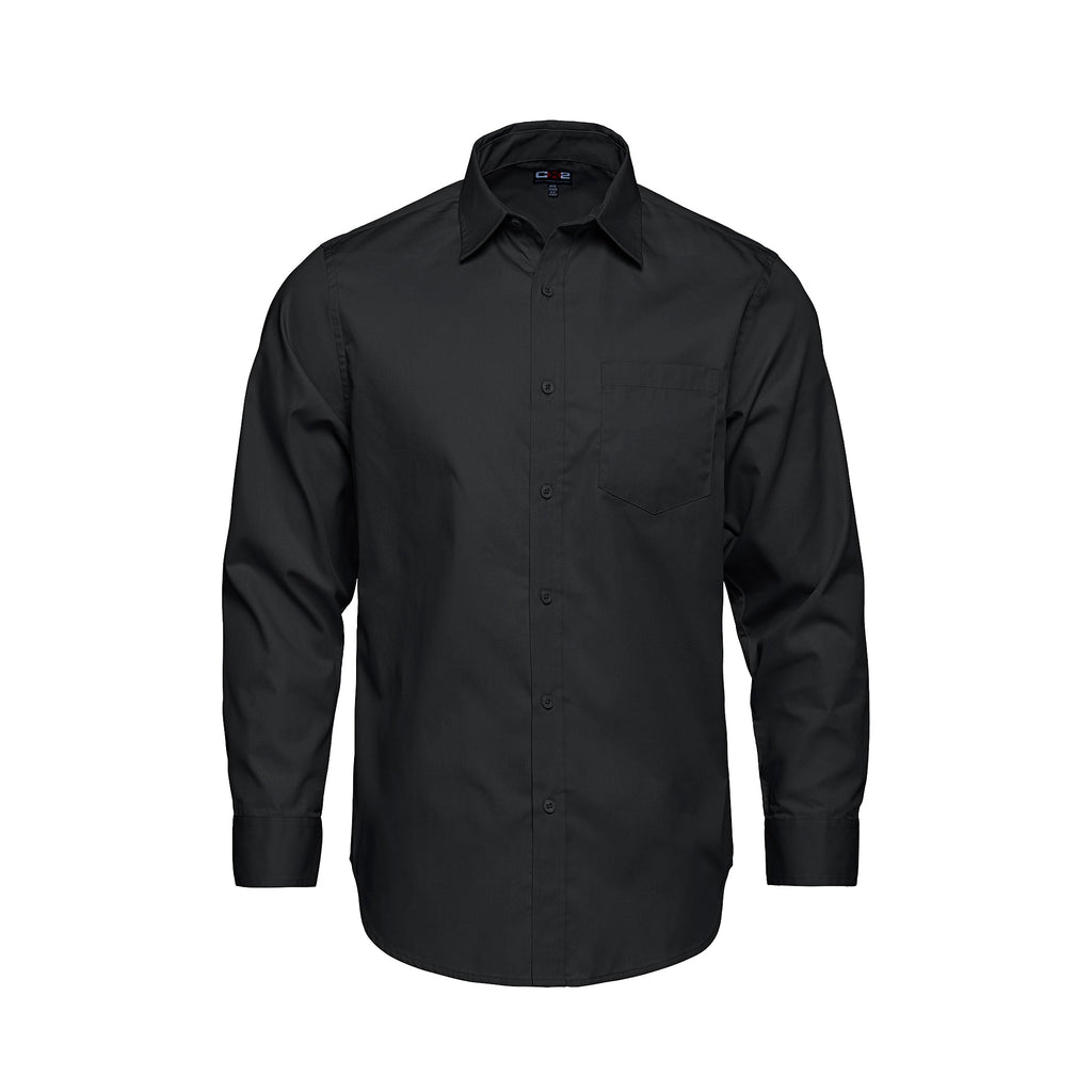 CX2 S04600, - Camden - Men's Poly-cotton Twill Long Sleeve Easy-care Shirt, Black
