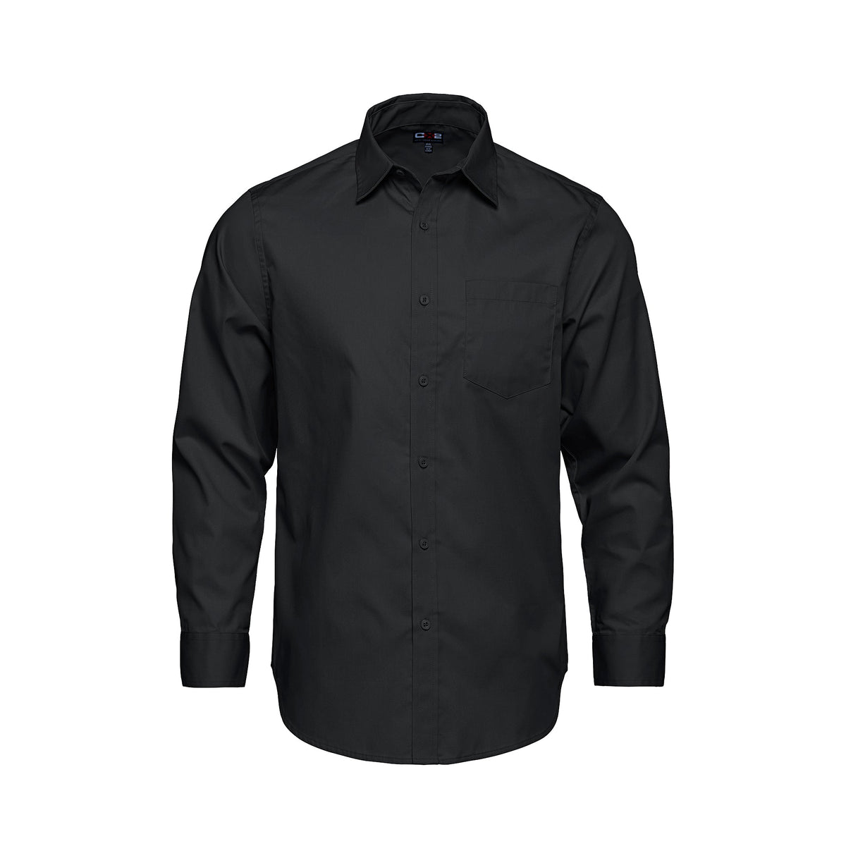 CX2 S04600, - Camden - Men's Poly-cotton Twill Long Sleeve Easy-care Shirt, Black