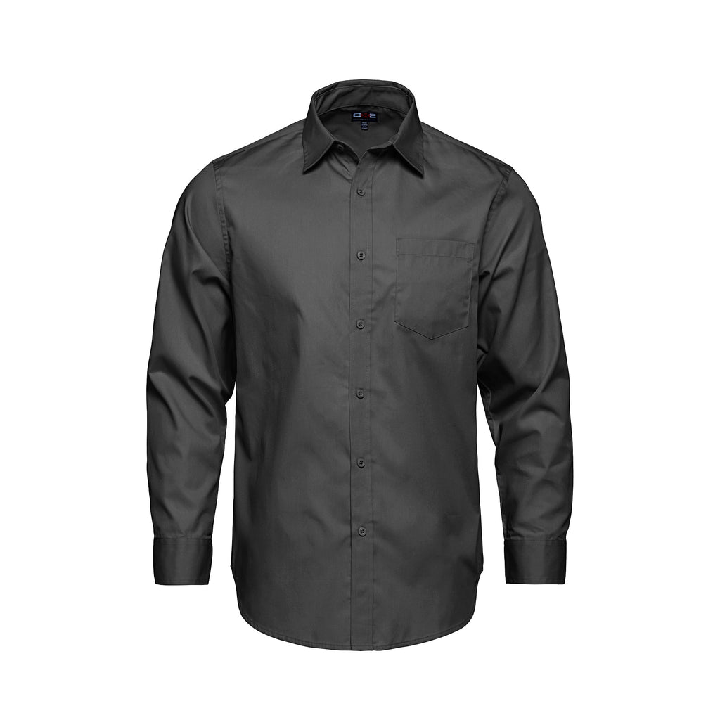 CX2 S04600, - Camden - Men's Poly-cotton Twill Long Sleeve Easy-care Shirt, Grey