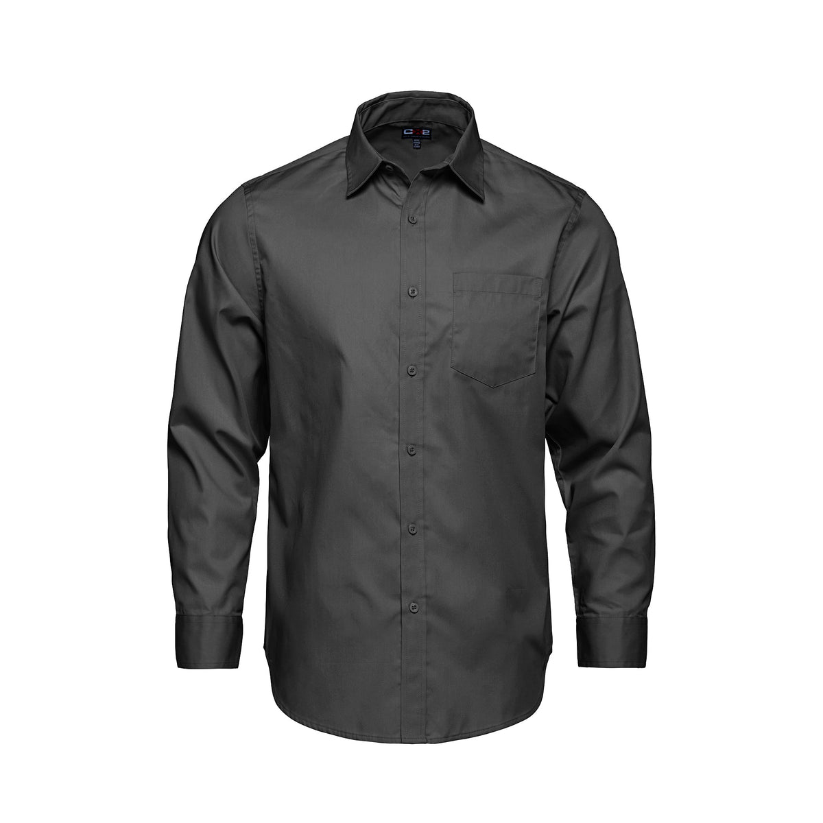 CX2 S04600, - Camden - Men's Poly-cotton Twill Long Sleeve Easy-care Shirt, Grey