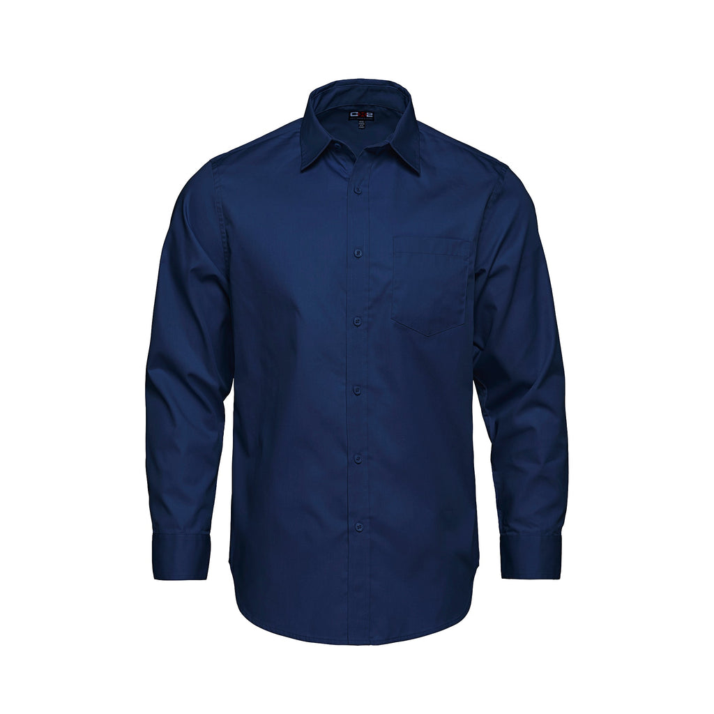 CX2 S04600, - Camden - Men's Poly-cotton Twill Long Sleeve Easy-care Shirt, Navy