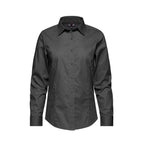CX2 S04601, - Camden - Ladies Poly-cotton Twill Long Sleeve Easy-care Shirt, Grey