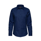 CX2 S04601, - Camden - Ladies Poly-cotton Twill Long Sleeve Easy-care Shirt, Navy